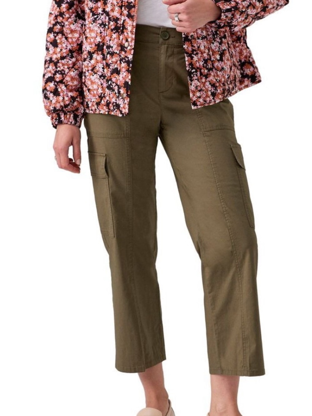 SOCIAL STANDARD SANCTUARY szS olive green NWT portside CARGO CROP PANTS